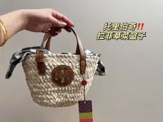 トリーバーチバッグTORY BURCH 2023新作 ラフィア織りトートバッグ