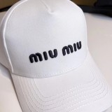 ミュウミュウ帽子Miu Miu 2023新作 刺繍ロゴ ベースボールキャップ