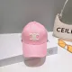 セリーヌ帽子CELINE 2023新作 ピンク エンブロイダリー ベースボールキャップ