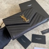 サンローラン財布Yves Saint Laurent 2023 新品 高品質 423299 キャビア クラッチ