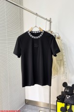 ドルチェ＆ガッバーナ服DOLCE GABBANA 2023新作 ネックラインプリントディテール コットン半袖Tシャツ