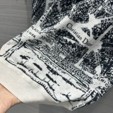 ディオール服DIOR 2023新作 パリマップシリーズ 16針インポートコットンリネンカシミヤニットトップ