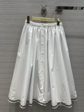 ミュウミュウ服Miu Miu 2023 新作 ガール ネイビー風 セーラーカラー ポプリン コットン ホワイト スカート