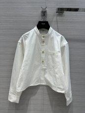 セリーヌ服CELINE 2023年新作 コットンオックスフォード ホワイトシャツ