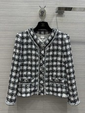 シャネル服CHANEL 2023年新作 アドバンスカラー糸チェック柄織りソフトツイードジャケット