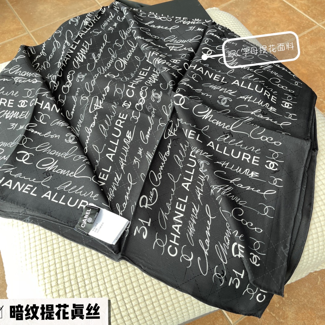 シャネルマフラーCHANEL 2023 新作シルクスカーフ
