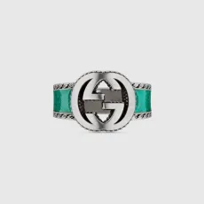 グッチ指輪GUCCI 2023年新作 エピローグシリーズ インターロッキンググリーンリング