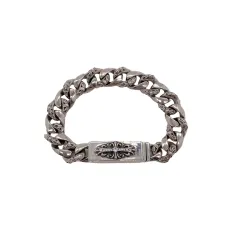 クロムハーツブレスレットCHROME HEARTS 2023年新作 クロスフラワー ハーフフラワー インレイド ストーン ブレスレット