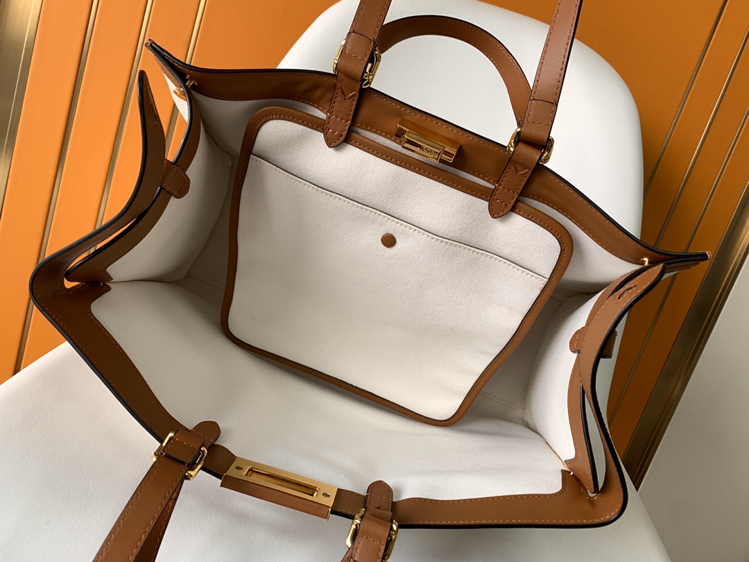 フェンディバッグFENDI 2023年新作 高品質 ピーカブーXトート ハンドバッグ 8870-2AGN