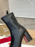 クリスチャンルブタン靴Christian Louboutin 2023 新作 太ヒール エラスティック アンクルブーツ