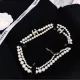シャネルネックレスCHANEL 2023年新作 スクエア ダイヤモンド パールレター ネックレス