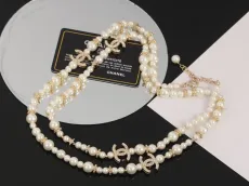 シャネルネックレスCHANEL 2023年新作 ダブルC パールネックレス