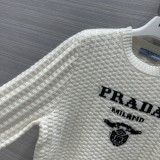 プラダ服PRADA 2023 新作 プレッピー ラウンドネック カシミア セーター