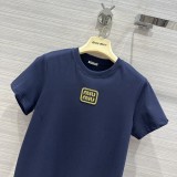 ミュウミュウ服Miu Miu 2023新作ラウンドネック半袖Tシャツ
