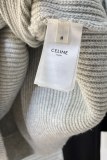 セリーヌ服CELINE 2023新作 レターパッチ刺繍ニットフード付きセーター