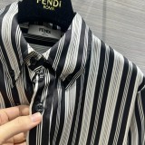 フェンディ服FENDI 2023新作 ストライプレタープリント シルクシャツ