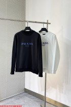 プラダ服PRADA 2023 新作 ロゴレター ラウンドネック プルオーバー スウェットシャツ