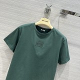 ミュウミュウ服Miu Miu 2023 新作 ワッペン 刺繍文字 高級半袖Tシャツ