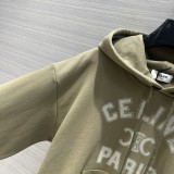 セリーヌ服CELINE 2023新作 アメリカンカレッジスタイル アーミーグリーンスウェットシャツ
