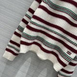 セリーヌ服CELINE 2023新作、ミディアムカラーストライプラウンドネックカシミヤセーター