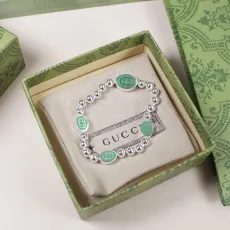 グッチネックレスGUCCI 2023年新作 ダブルGビーズ グリーンエナメル ブレスレット