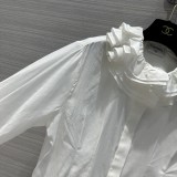 シャネル服CHANEL 2023 新作 フレンチエレガント宮殿風レースカラーシャツ