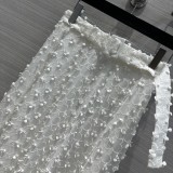 プラダ服PRADA 2023新作 立体水溶性花柄レースツーピースデザインロングスカート