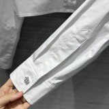 プラダ服PRADA 2023新作ラインストーンボタンデザイン白シャツ