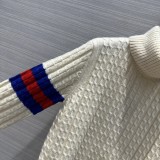グッチ服GUCCI 2023新作 アメリカンカレッジスタイルレトロタートルネック白セーター