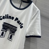セリーヌ服CELINE 2024新作 フロッキープリントショートT