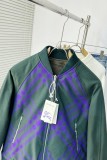 バーバリー服BURBERRY 2023新作 緑と紫のチェック柄リバーシブルスタンドカラージャケット