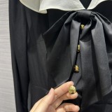 セリーヌ服CELINE 2024 新作フレンチレトロプレッピーシルクドレス
