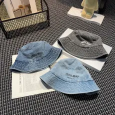 ミュウミュウ帽子 Miu Miu 2024新作 デニムバケットハット