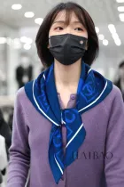 シャネルマフラー CHANEL 2024新作 片面シルクスカーフ