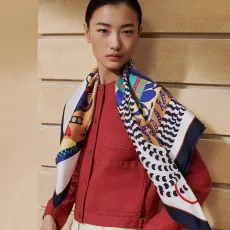 エルメスマフラー HERMES 2024新作 片面シルクスカーフ