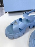 プラダ靴 PRADA 2024新作 ローマンプラットフォームラバーサンダル