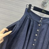 ディオール服 DIOR 2024新作 ピュアブルーデニムロングスカート