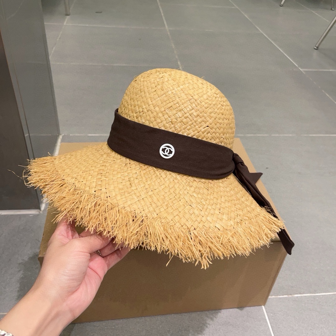 シャネル帽子 CHANEL  2024新作 麦わら帽子