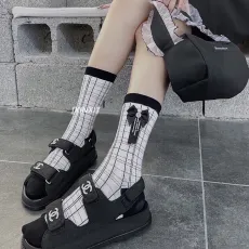 シャネル靴下 CHANEL  2024新作 ハイソックス