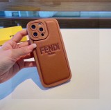 フェンディiPhoneケース FENDI  2024新作 刻印入りレザーオールインクルーシブ携帯電話ケース