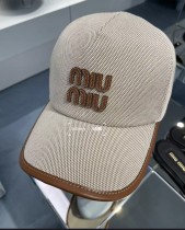 ミュウミュウ帽子 Miu Miu  2024新作 パッチワークレザーハット