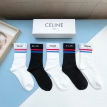 セリーヌ靴下 CELINE  2024新作 ふくらはぎ半ばソックス