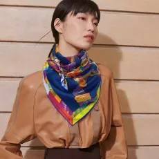 エルメスマフラー HERMES  2024新作 片面シルクスカーフ