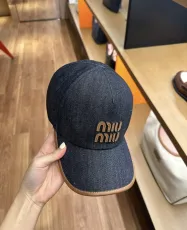 ミュウミュウ帽子 Miu Miu  2024新作 パッチワークレザーハット