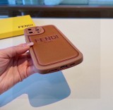 フェンディiPhoneケース FENDI  2024新作 刻印入りレザーオールインクルーシブ携帯電話ケース