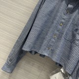 セリーヌ服 CELINE 2024新作 デニムコットンストライプシャツ