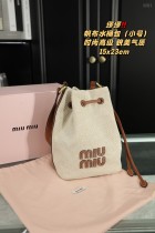 ミュウミュウバッグ Miu Miu 2024新作 キャンバスバケットバッグ