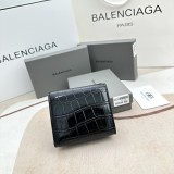 バレンシアガ財布 BALENCIAGA 2024新作 クロコダイルプリントウォレット