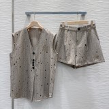 ミュウミュウ服 Miu Miu 2024新作 ベストショーツスーツ