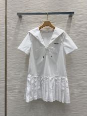 ミュウミュウ服 Miu Miu 2024新作 プレッピーシャツドレス